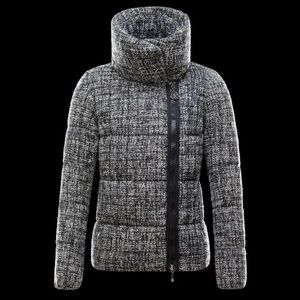 Moncler Rochers Tweed Puffer Down Jacket Size 2